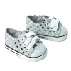 Kids Teamson Sophia's Sequin Canvas Sneakers with Laces for 18" Dolls, Silver