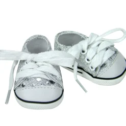 Kids Teamson Sophia's Sequin Canvas Sneakers with Laces for 18