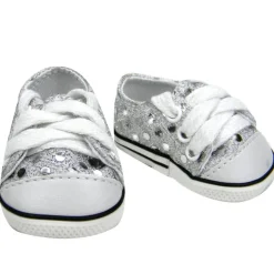 Kids Teamson Sophia's Sequin Canvas Sneakers with Laces for 18