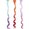 Kids Teamson Sophia’s Set of 3 Dress Up Fun Long Curly Colorful Ombre Rainbow Clip-In Hair Extensions for 18” Dolls, Aqua/Orange/Lavender