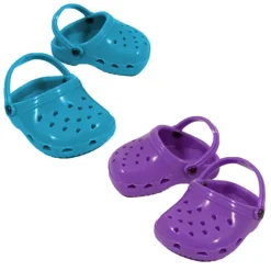 Kids Teamson Sophia’s Set of 2 Purple and Teal Garden Clog Shoe for 18" Dolls