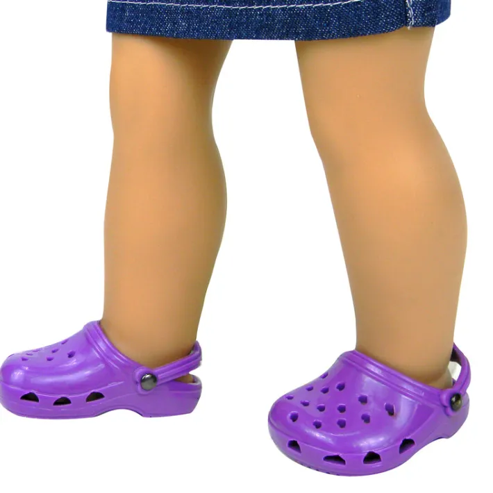 Kids Teamson Sophia’s Set of 2 Purple and Teal Garden Clog Shoe for 18" Dolls