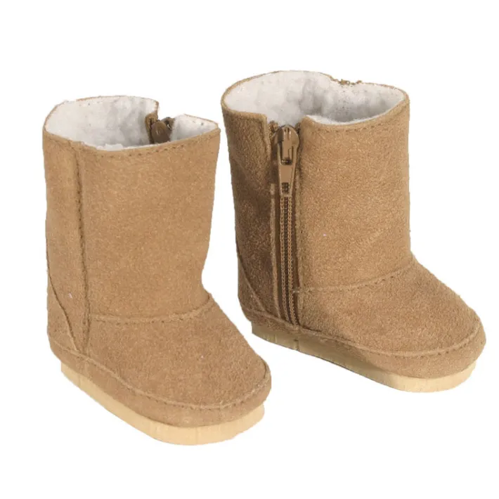 Kids Teamson Sophia's Set of 3 Suede Winter Boots for 18" Dolls, Pink/Purple/Tan