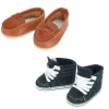 Kids Teamson Sophia's Set of Brown Loafters and Navy Canvas Sneakers with Laces for 18" Dolls- FINAL SALE