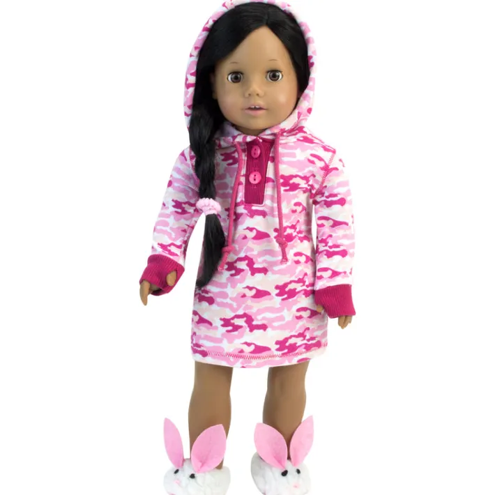 Kids Teamson Sophia's Sherpa Bunny Slippers for 18 " Dolls, White
