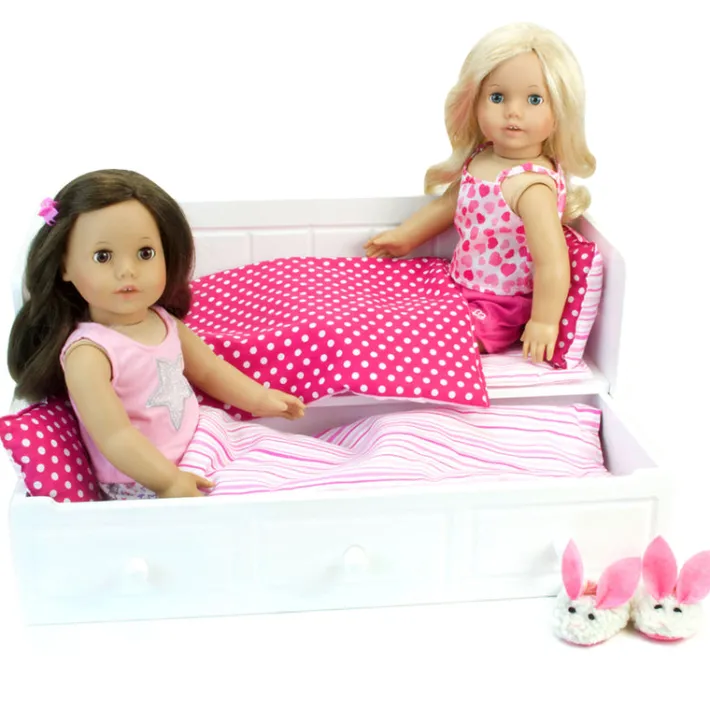 Kids Teamson Sophia's Sherpa Bunny Slippers for 18 " Dolls, White