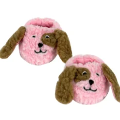 Kids Teamson Sophia's Sherpa Puppy Dog Face Slippers for 18