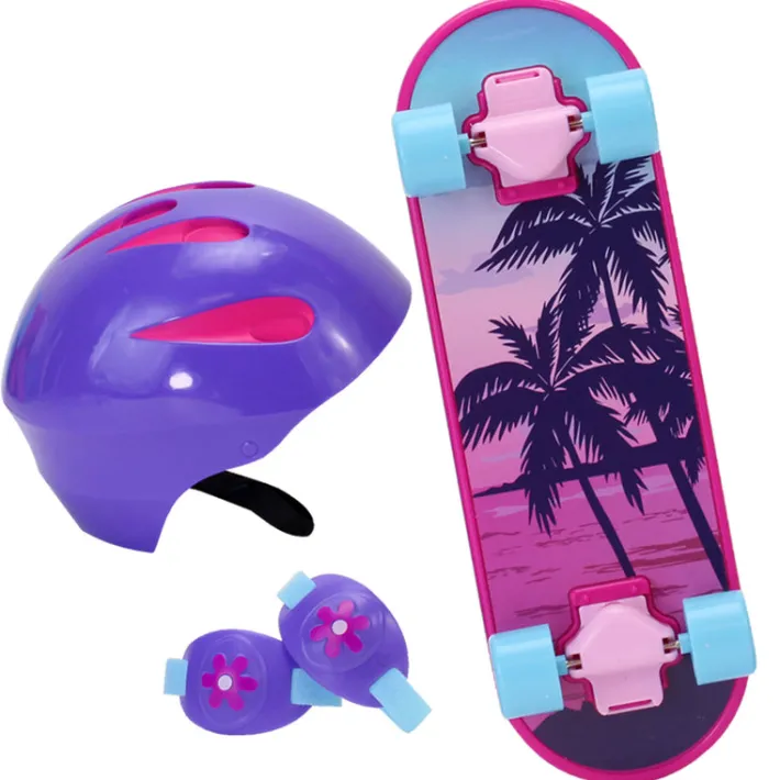 Kids Teamson Sophia's Skateboard, Helmet and Knee Pads Set for 18" Dolls, Multi- FINAL SALE