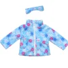 Kids Teamson Sophia's Snowflake Print Fleece Zip-Up Jacket & Matching Earmuffs for 18" Dolls, Light Blue- FINAL SALE