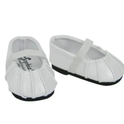 Kids Teamson Sophia's Solid-Colored Ballet Flat Shoes for 18" Dolls, White -FINAL SALE