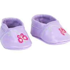 Kids Teamson Sophia's Solid-Colored Vegan Leather Slip-On Soft Sole Baby Shoes for 18" Dolls, Lavender- FINAL SALE