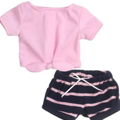 Kids Teamson Sophia's Tie Front Tee and Striped Shorts for 18