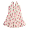 Kids Teamson Sophia's Tiered Maxi Dress with Pink Pineapple Print for 18" Dolls, Ivory- FINAL SALE