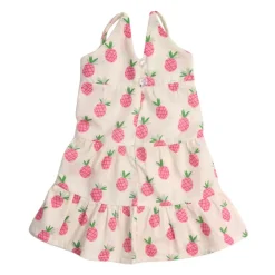 Kids Teamson Sophia's Tiered Maxi Dress with Pink Pineapple Print for 18" Dolls, Ivory- FINAL SALE