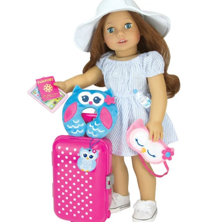 Kids Teamson Sophia’s Travel Accessories Plus Suitcase Set for 18" Dolls
