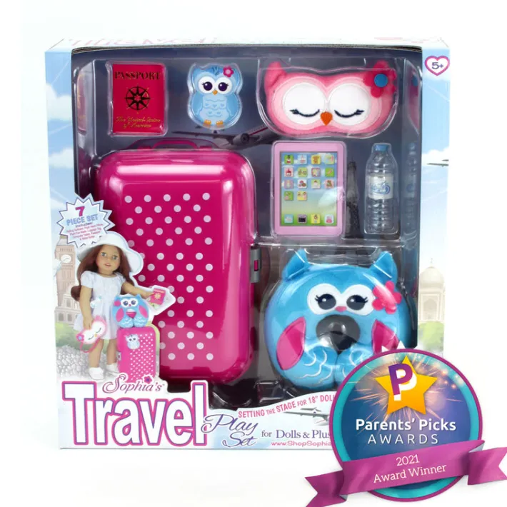Kids Teamson Sophia’s Travel Accessories Plus Suitcase Set for 18" Dolls