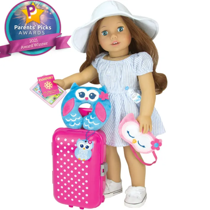 Kids Teamson Sophia’s Travel Accessories Plus Suitcase Set for 18" Dolls