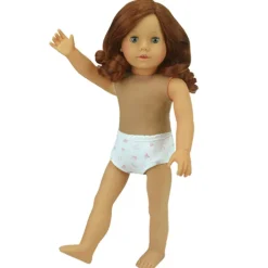 Kids Teamson Sophia's Undressed Posable 18'' Soft Bodied Vinyl Dolls "Carly" with Auburn Hair, Blue Eyes, Light Skin Tone- FINAL SALE