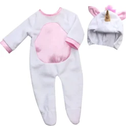 Kids Teamson Sophia's Unicorn Costume with Rainbow Mane & Tail for 18" Dolls, White- FINAL SALE