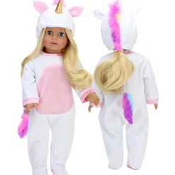 Kids Teamson Sophia's Unicorn Costume with Rainbow Mane & Tail for 18