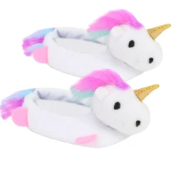 Kids Teamson Sophia's Unicorn Slippers with Rainbow Hair for 18" Dolls, White