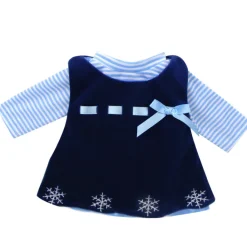 Kids Teamson Sophia's Velour Dress with Long Sleeve Striped Tee for 15
