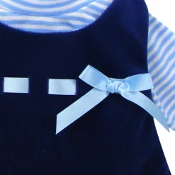 Kids Teamson Sophia's Velour Dress with Long Sleeve Striped Tee for 15