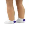Kids Teamson Sophia's White Ankle Socks with Purple Pom-Poms for 18" Dolls- FINAL SALE