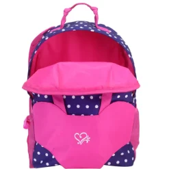 Kids Teamson Sophia's White Polka Dot Backpack Carrier for 15'' and 18'' Dolls, Navy/Hot Pink