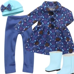 Kids Teamson Sophia's Winter Outfit with Boots for 14.5" Dolls, Blue