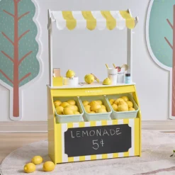 Kids Teamson Sunny Citrus Lemonade Stand Playset with Interactive Accessories