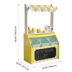Kids Teamson Sunny Citrus Lemonade Stand Playset with Interactive Accessories