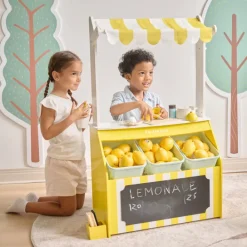 Kids Teamson Sunny Citrus Lemonade Stand Playset with Interactive Accessories