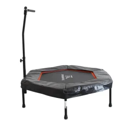 Kids Teamson by Crowntec 50'' UV-Resistant Hexagonal Trampoline with Handlebar