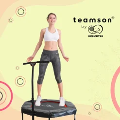 Kids Teamson by Crowntec 50'' UV-Resistant Hexagonal Trampoline with Handlebar