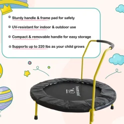 Kids Teamson by Crowntec 36'' UV-Resistant Kids Trampoline with Handle