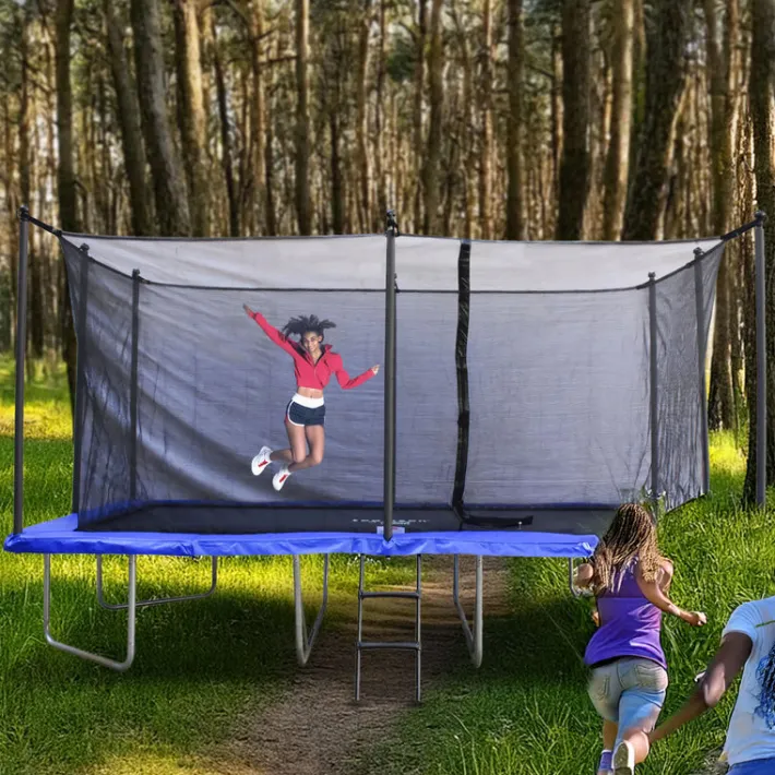 Kids Teamson by Crowntec 15x9 FT UV-Resistant Trampoline with Ladder & Safety Net