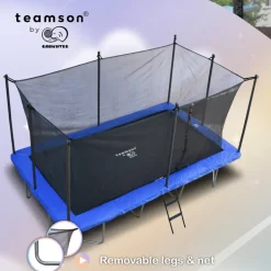 Kids Teamson by Crowntec 15x9 FT UV-Resistant Trampoline with Ladder & Safety Net