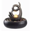 Teamson Home 8.86" Abstract Tabletop Water Fountain with LED Lights, Black- FINAL SALE