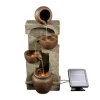 Teamson Home 28" Cascading Bowls with Solar LED Lights Outdoor Water Fountain