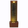 Teamson Home 38.5" Contemporary Outdoor LED Waterfall Fountain with Pebble Base