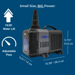 Teamson Home 3177 GPH Adjustable Submersible Water Pump