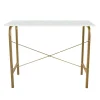Teamson Home 40" Home Office Computer Desk with Metal Base, Faux Marble/Brass- FINAL SALE