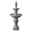 Teamson Home 52.56" Icy Stone Two-Tier Outdoor Water Fountain, Stone Gray