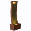 Teamson Home 38.5" Indoor/Outdoor Modern Curved Waterfall Fountain, Red Rock