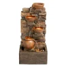 Teamson Home 28.5" Outdoor 4-Tier Cascading Water Fountain with LED Lights