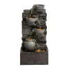 Teamson Home 28.5" Outdoor 4-Tier Cascading Water Fountain with LED Lights