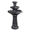 Teamson Home 37.8" 3-Tier Lily Outdoor Birdbath Water Fountain, Bronze