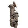 Teamson Home 35.42" 4-Tier Pelican and Post Outdoor Water Fountain, Brown