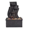 Teamson Home 9.49" 4-Tier Tabletop Water Fountain with LED Lights, Charcoal